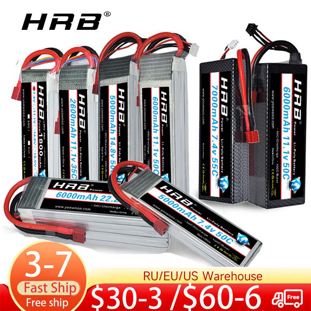 Baterai Lipo HRB 2S 3S 4S 6S 1 - 6S Lipo Battery 22.2V 5000Mah ulasan dan harga
