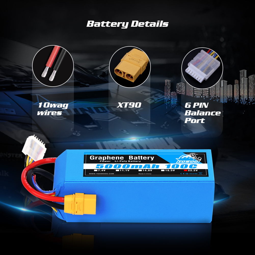 Baterai Lipo Graphene Yowoo 6S - 6S Lipo Battery 22.2V 5000Mah ulasan dan harga