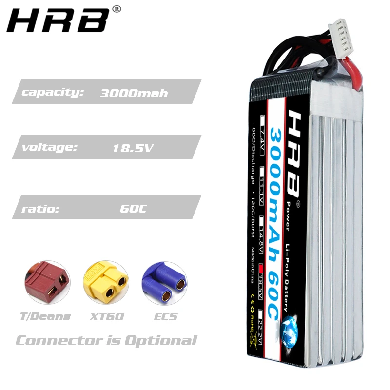Baterai Lipo HRB 2S 3S 4S 6S 5 - 4S Lipo Battery 14.8V 6000Mah ulasan dan harga